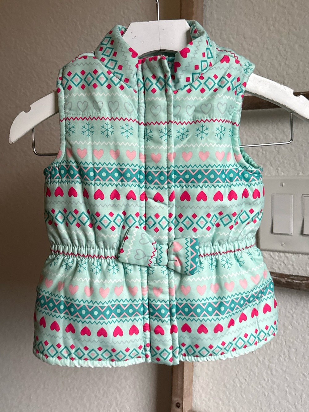 Wonderkids Fair Isle Printed Quilted Puffer Jacket Vest Sz: 3T